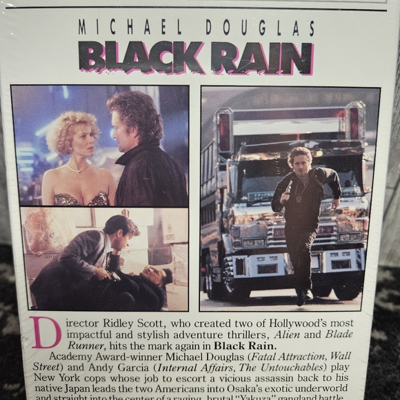 Black Rain VHS Michael Douglas thriller Paramount Pictures Andy Garcia 1989 - Picture 8 of 11